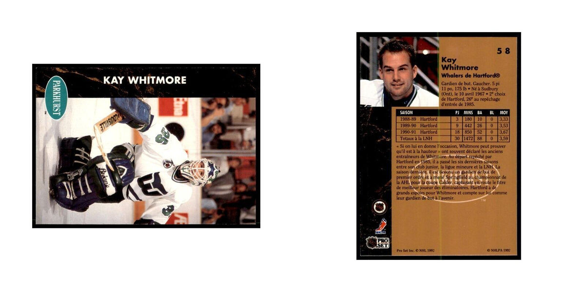 1991 Parkhurst French Kay Whitmore Hockey Cards #58