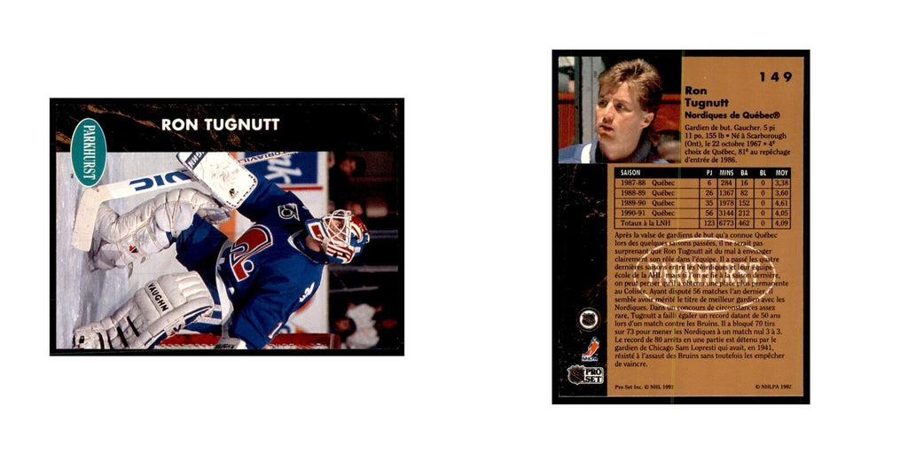 1991 Parkhurst French Ron Tugnutt Hockey Cards #149