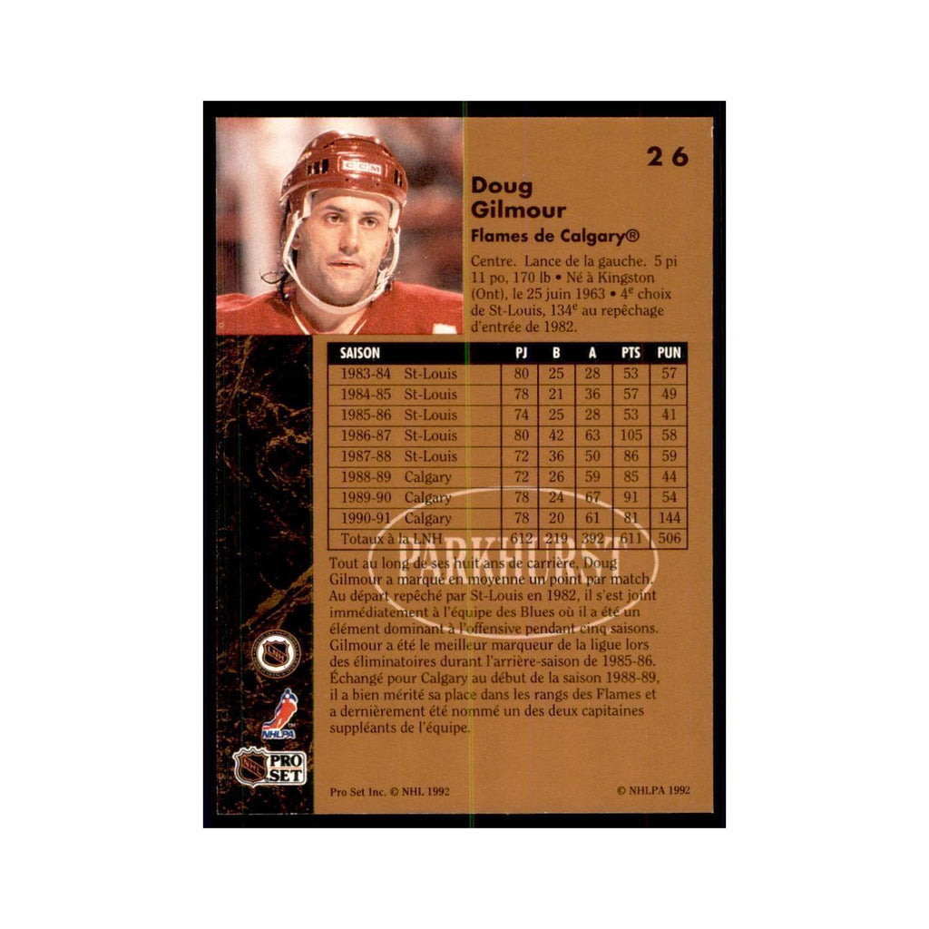 1991 Parkhurst French Doug Gilmour Hockey Cards #26