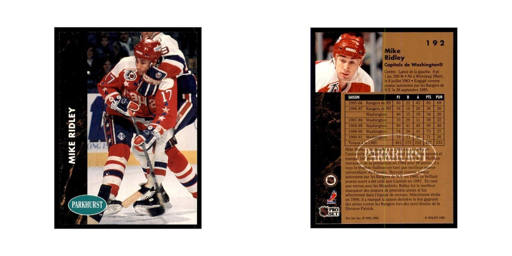 1991 Parkhurst French Mike Ridley Hockey Cards #192