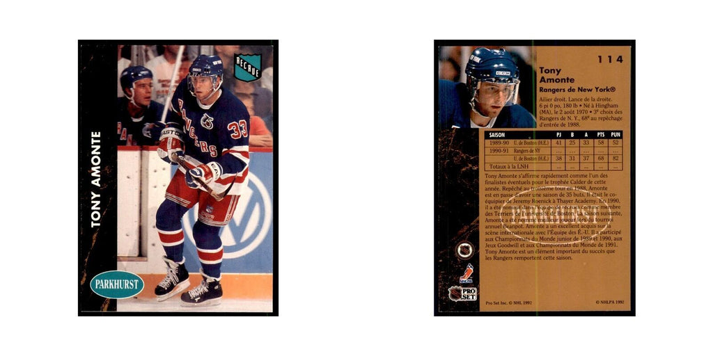 1991 Parkhurst French Tony Amonte Hockey Cards #114