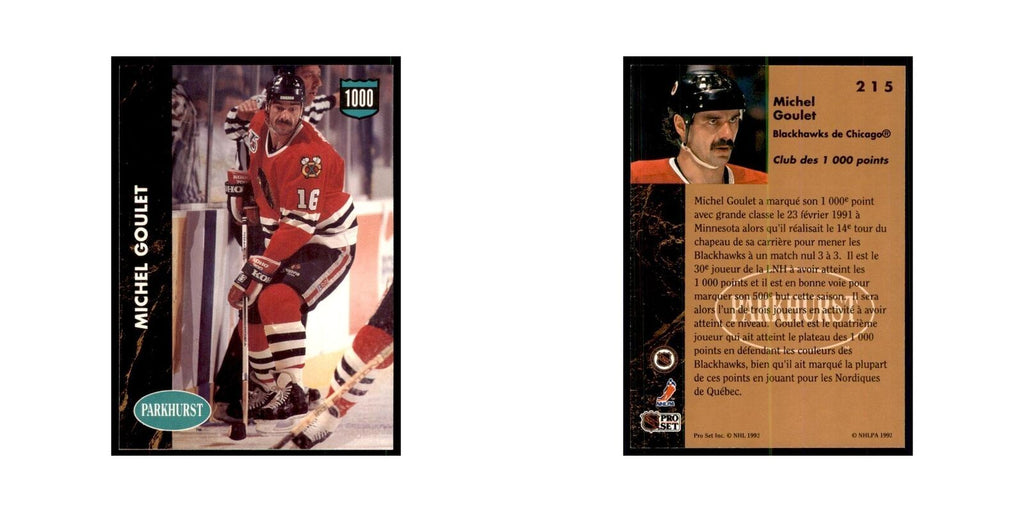 1991 Parkhurst French Michel Goulet Hockey Cards #215