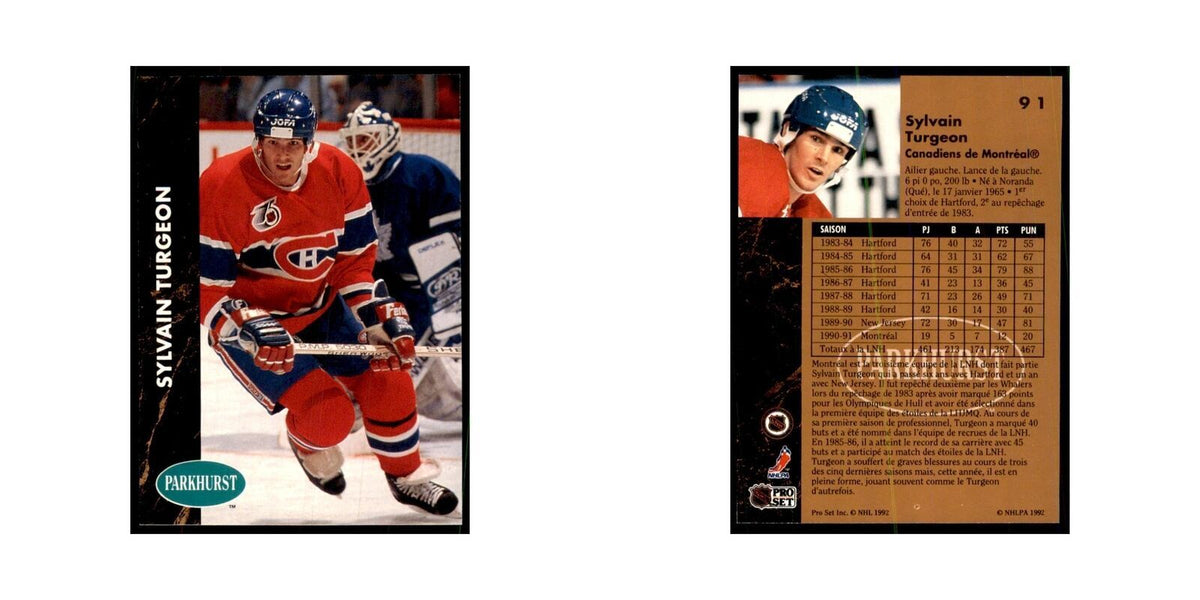 1991 Parkhurst French Sylvain Turgeon Hockey Cards #91