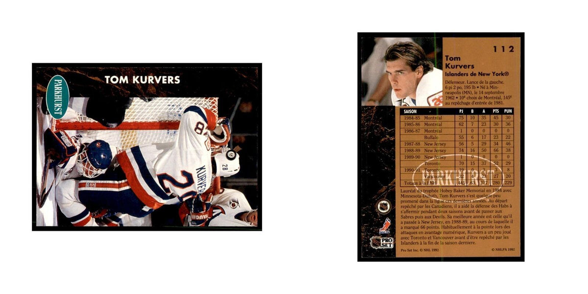 1991 Parkhurst French Tom Kurvers Hockey Cards #112