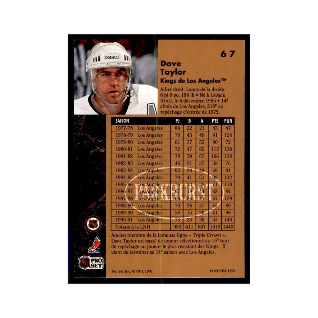 1991 Parkhurst French Dave Taylor Hockey Cards #67