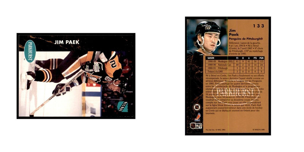 1991 Parkhurst French Jim Paek Hockey Cards #133