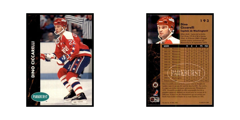 1991 Parkhurst French Dino Ciccarelli Hockey Cards #193