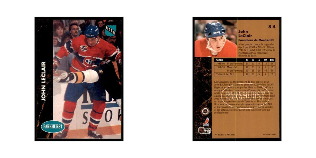 1991 Parkhurst French John LeClair Hockey Cards #84