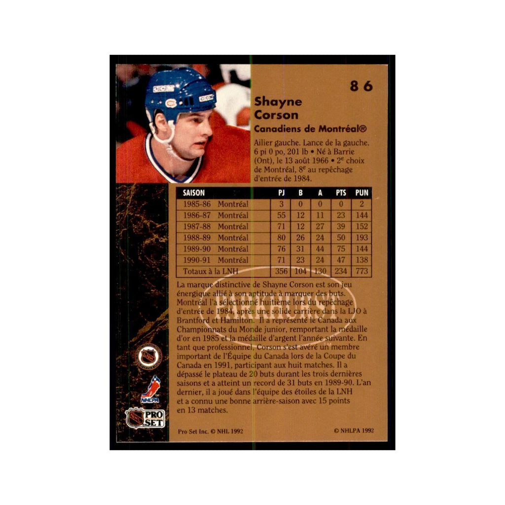 1991 Parkhurst French Shayne Corson Hockey Cards #53