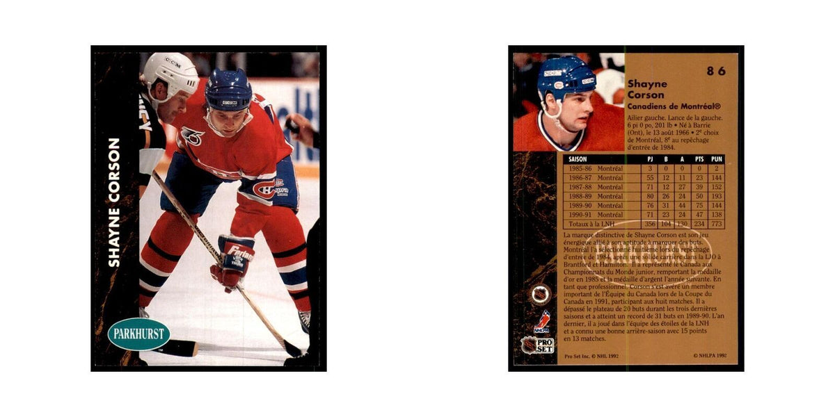 1991 Parkhurst French Shayne Corson Hockey Cards #53