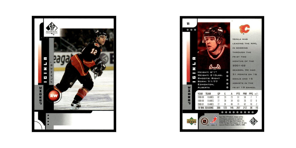 Jarome Iginla 2001 Upper Deck SP Authentic #11 Calgary Flames Hockey Card NM
