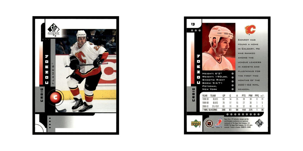 Craig Conroy 2001 Upper Deck SP Authentic #13 Calgary Flames Hockey Card NM