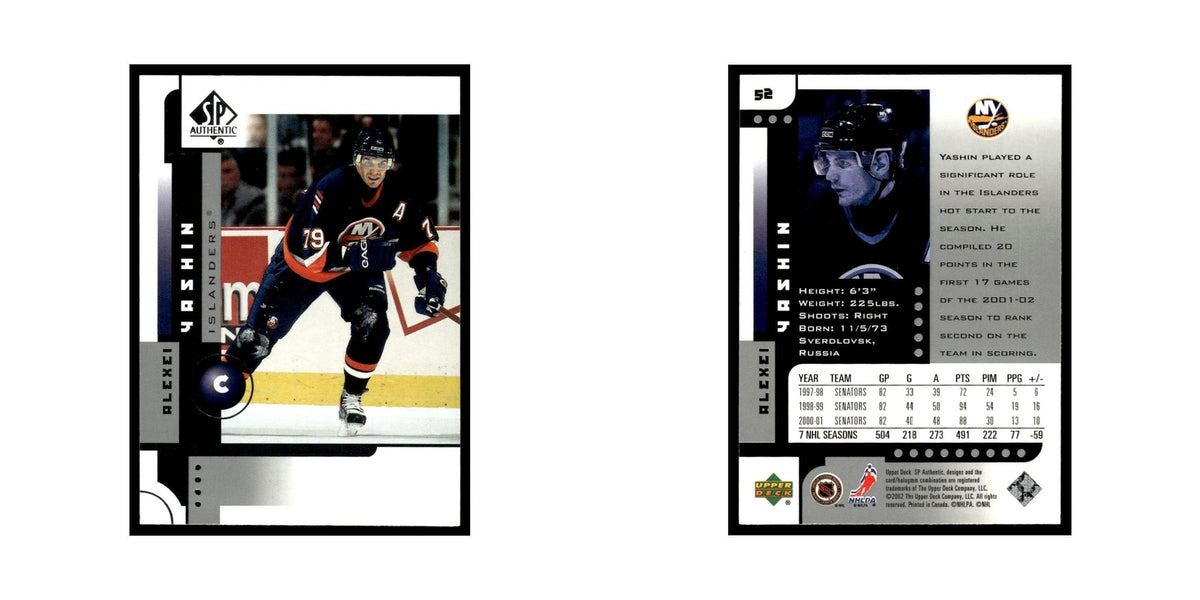 Alexei Yashin 2001 Upper Deck SP Authentic #52 New York Islanders Hockey Card NM