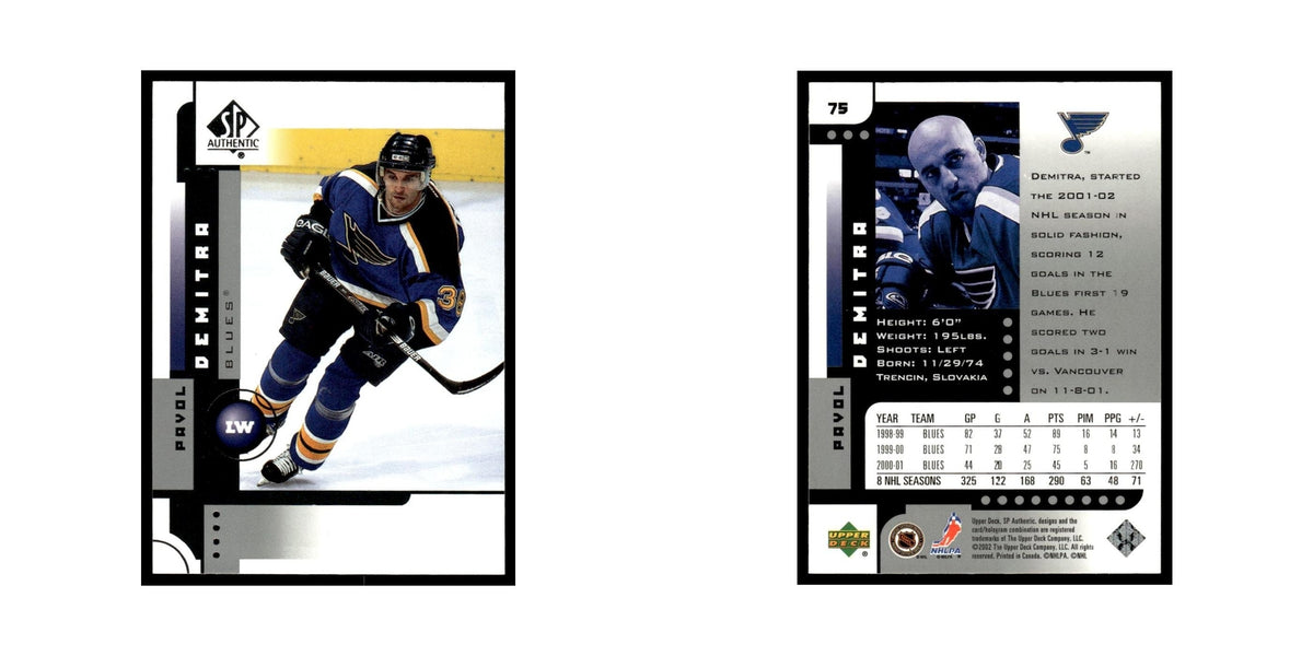 Pavol Demitra 2001 Upper Deck SP Authentic #75 St. Louis Blues Hockey Card NM