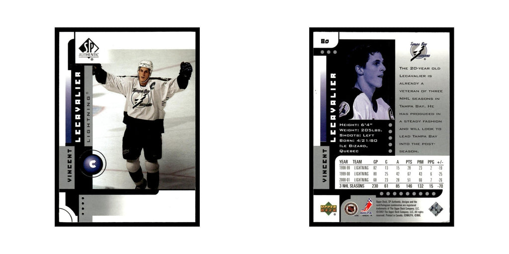 Vincent Lecavalier 2001 Upper Deck SP Authentic #80 Tampa Bay Lightning NM