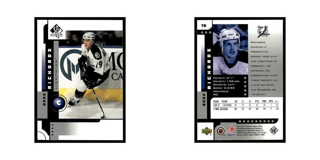 Brad Richards 2001 Upper Deck SP Authentic #79 Tampa Bay Lightning NM