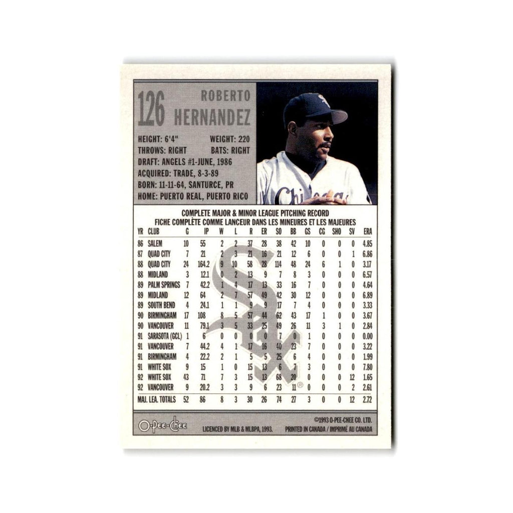 Roberto Hernandez 1993 O-Pee-Chee #126 Chicago White Sox Baseball Card NM
