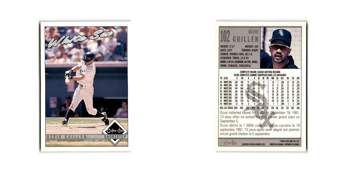 Ozzie Guillen 1993 O-Pee-Chee #102 Chicago White Sox Baseball Card NM