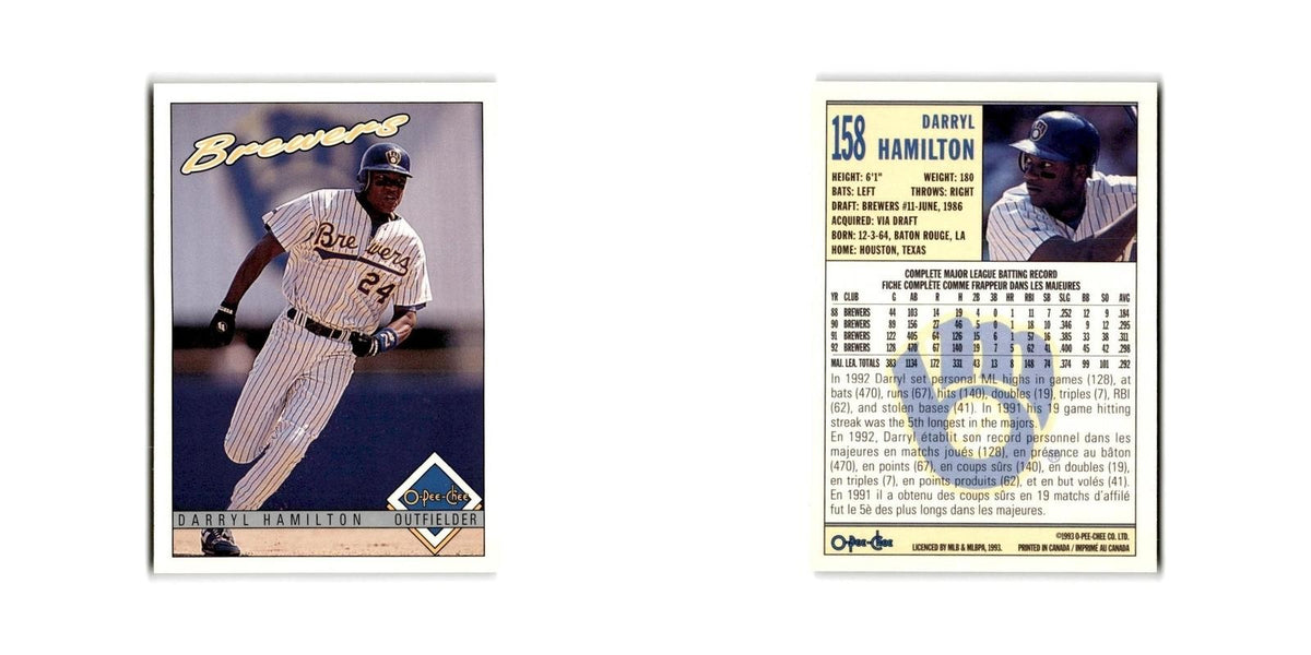 Darryl Hamilton 1993 O-Pee-Chee #158 Milwaukee Brewers Baseball Card NM