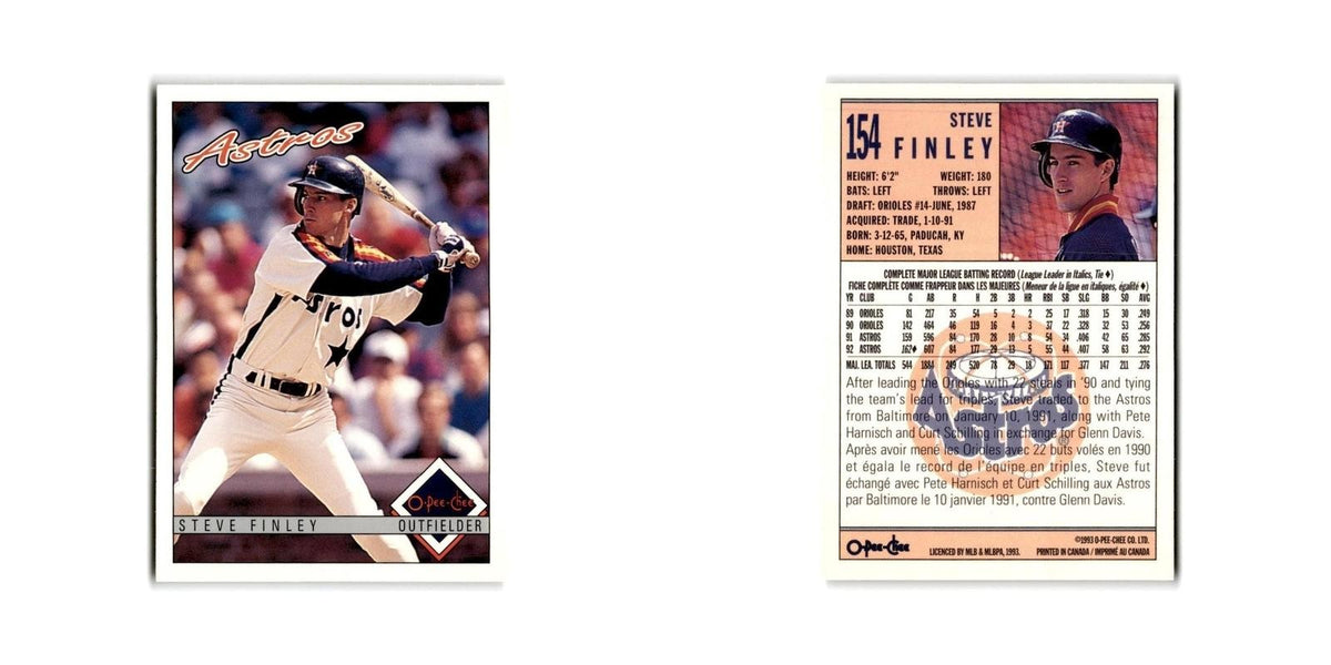 Steve Finley 1993 O-Pee-Chee #154 Houston Astros Baseball Card NM