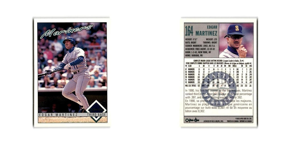 Edgar Martinez 1993 O-Pee-Chee #164 Seattle Mariners Baseball Card NM