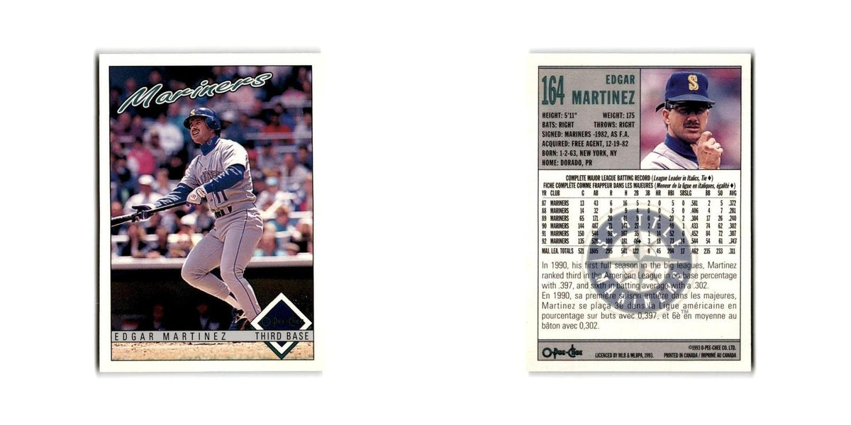 Edgar Martinez 1993 O-Pee-Chee #164 Seattle Mariners Baseball Card NM