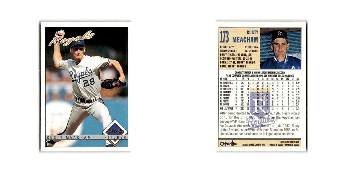 Rusty Meacham 1993 O-Pee-Chee #173 Kansas City Royals Baseball Card NM