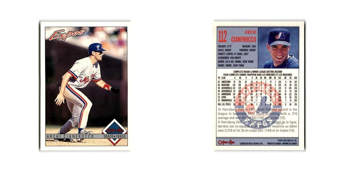 Archi Cianfrocco 1993 O-Pee-Chee #112 Montreal Expos Baseball Card NM