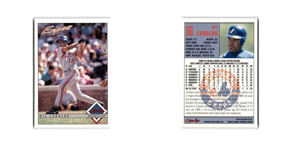 Wil Cordero 1993 O-Pee-Chee #161 Montreal Expos Baseball Card NM