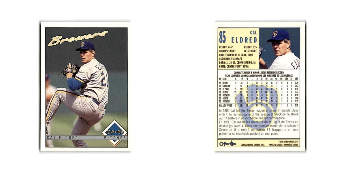 Cal Eldred 1993 O-Pee-Chee #85 Milwaukee Brewers Baseball Card NM
