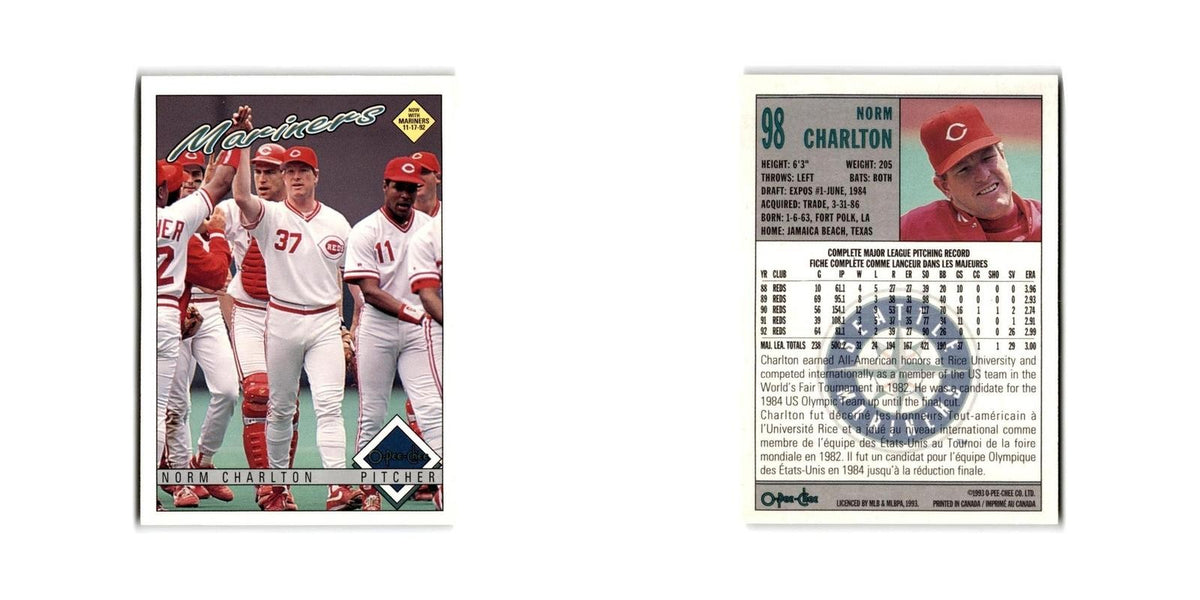 Norm Charlton 1993 O-Pee-Chee #98 Seattle Mariners Baseball Card NM