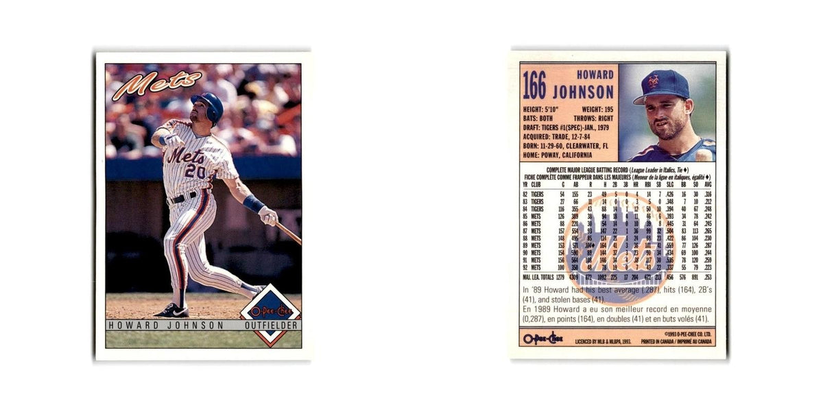 Howard Johnson 1993 O-Pee-Chee #166 New York Mets Baseball Card NM