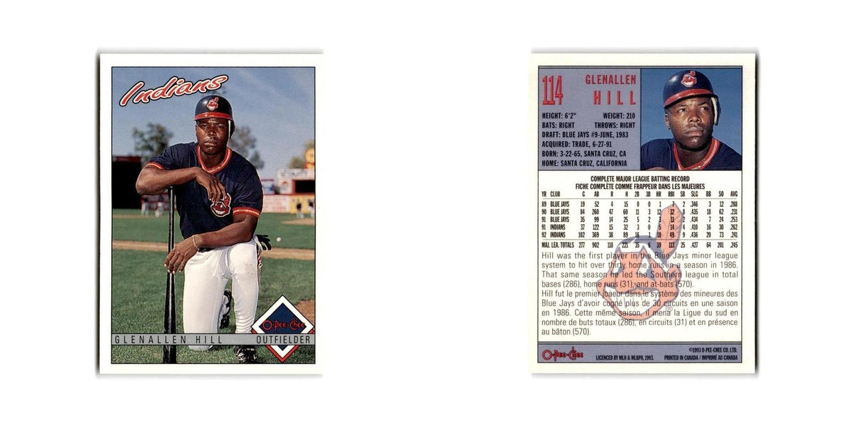 Glenallen Hill 1993 O-Pee-Chee #114 Cleveland Indians Baseball Card NM