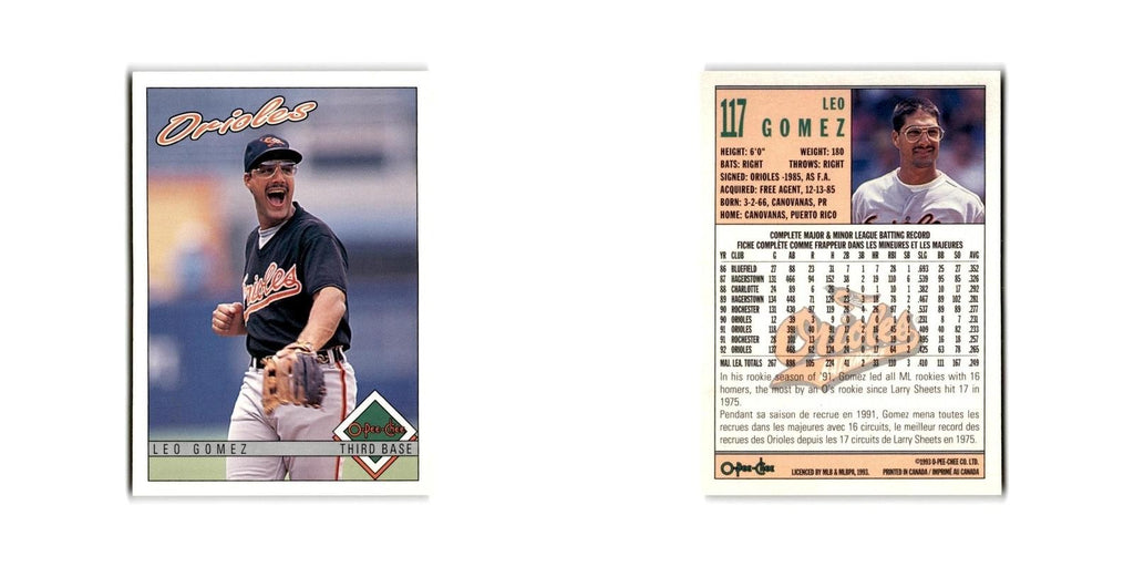 Leo Gomez 1993 O-Pee-Chee #117 Baltimore Orioles Baseball Card NM