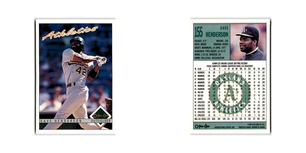 Dave Henderson 1993 O-Pee-Chee #155 Oakland Athletics Baseball Card NM