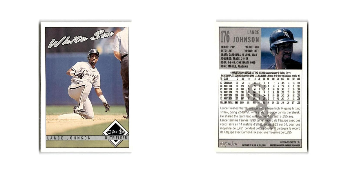 Lance Johnson 1993 O-Pee-Chee #176 Chicago White Sox Baseball Card NM
