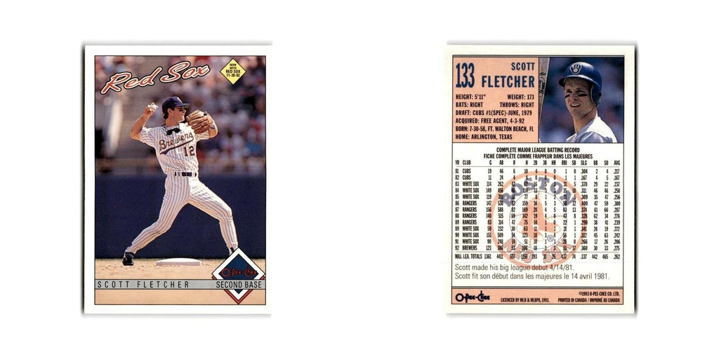 Scott Fletcher 1993 O-Pee-Chee #133 Boston Red Sox Baseball Card NM