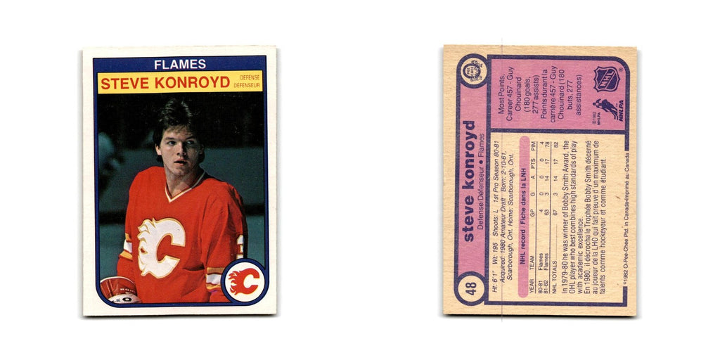 1982 O-Pee-Chee Steve Konroyd RC Calgary Flames #48