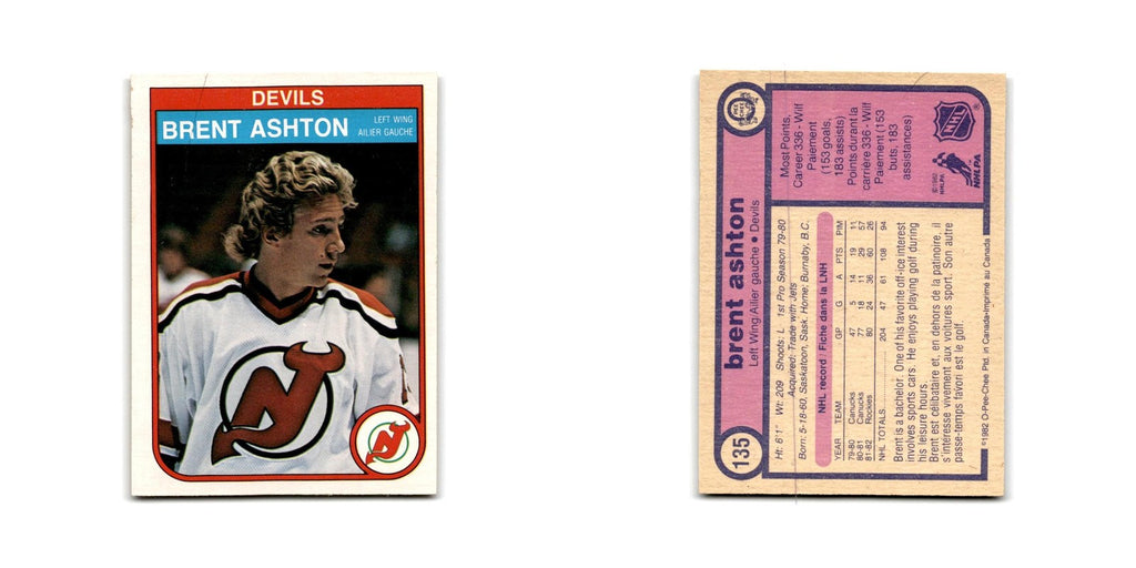 1982 O-Pee-Chee Brent Ashton RC New Jersey Devils #135