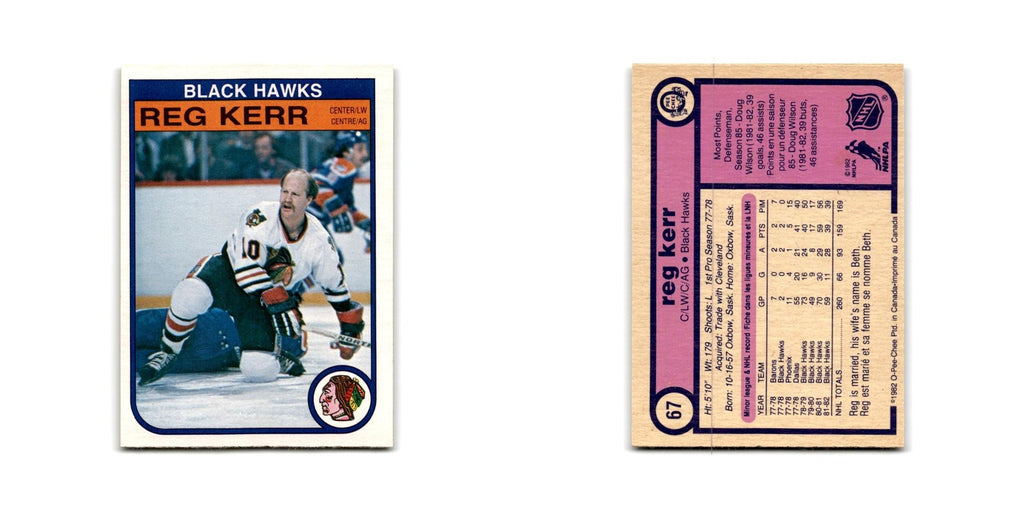 1982 O-Pee-Chee Reg Kerr Chicago Blackhawks #67