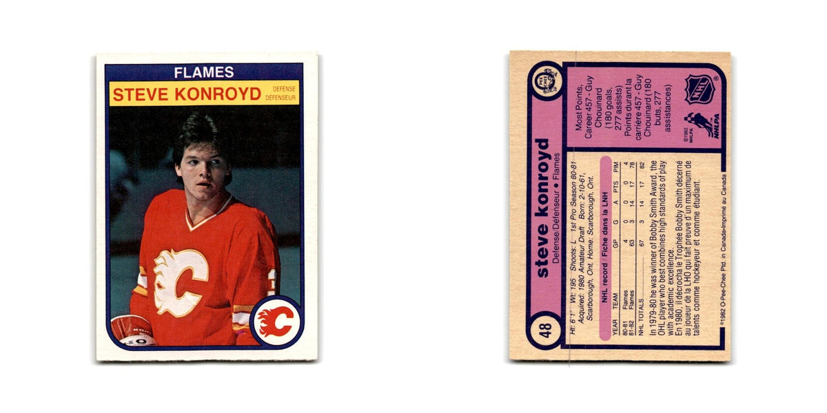 1982 O-Pee-Chee Steve Konroyd RC Calgary Flames #48