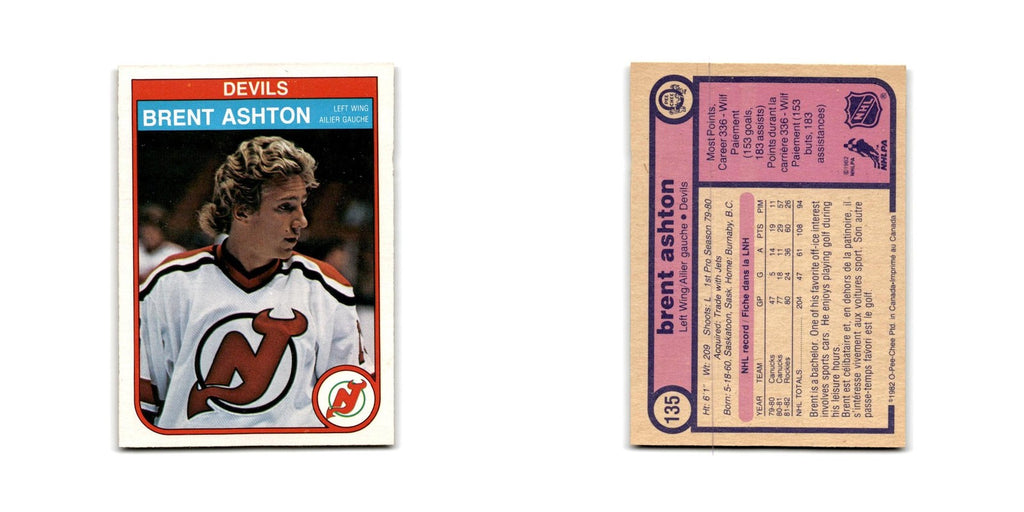 1982 O-Pee-Chee Brent Ashton RC New Jersey Devils #135