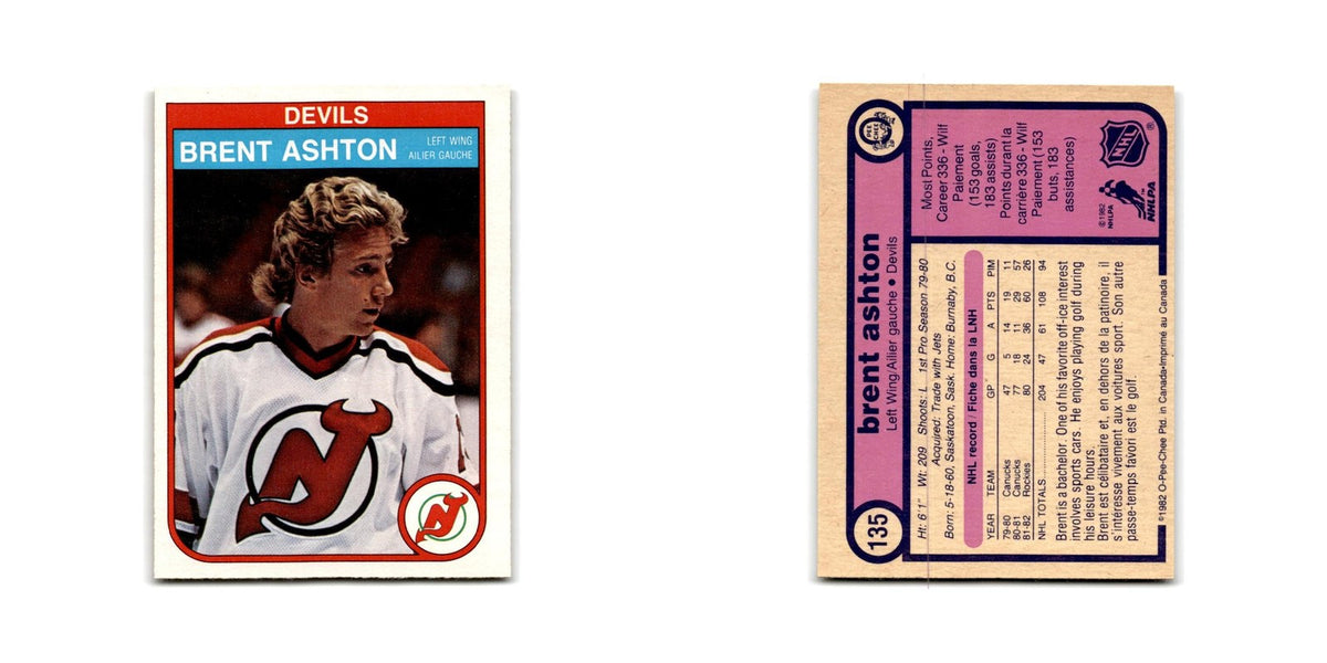 1982 O-Pee-Chee Brent Ashton RC New Jersey Devils #135