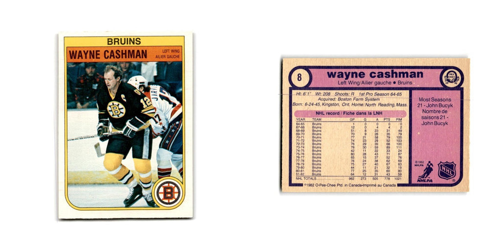 1982 O-Pee-Chee Wayne Cashman Boston Bruins #8