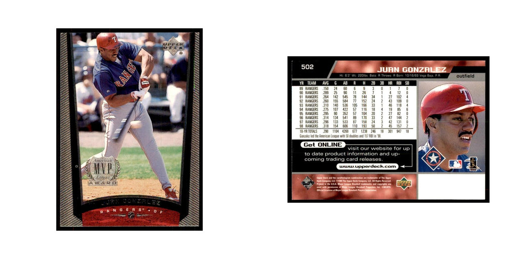 1999 Upper Deck Baseball Card Juan Gonzalez #502