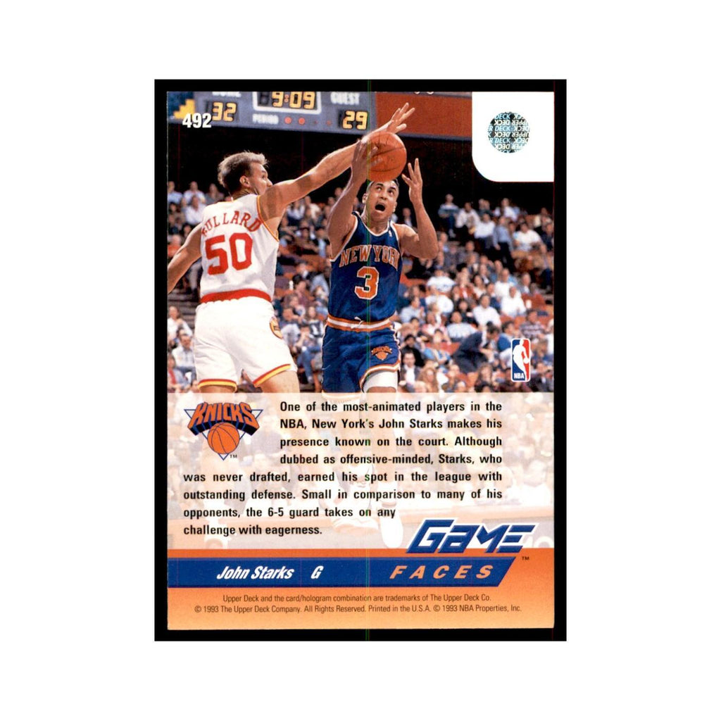 1992 Upper Deck John Starks Basketball Cards #492