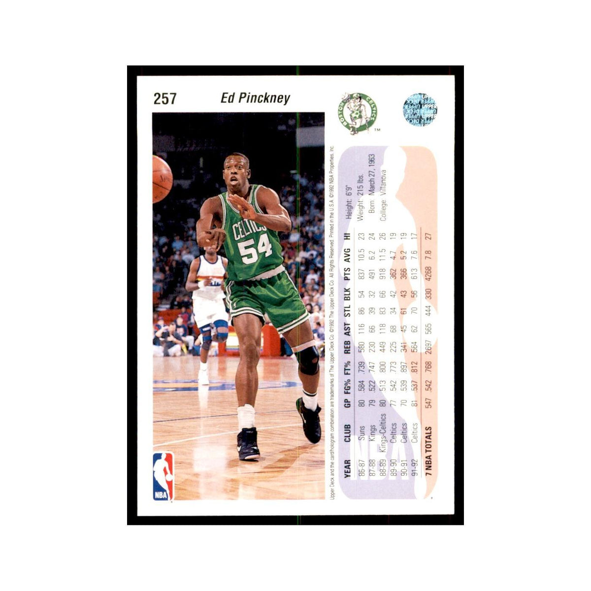 1992 Upper Deck Ed Pinckney Basketball Cards #257