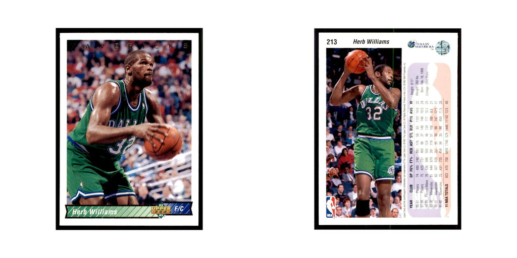 1992 Upper Deck Herb Williams Basketball Cards #213
