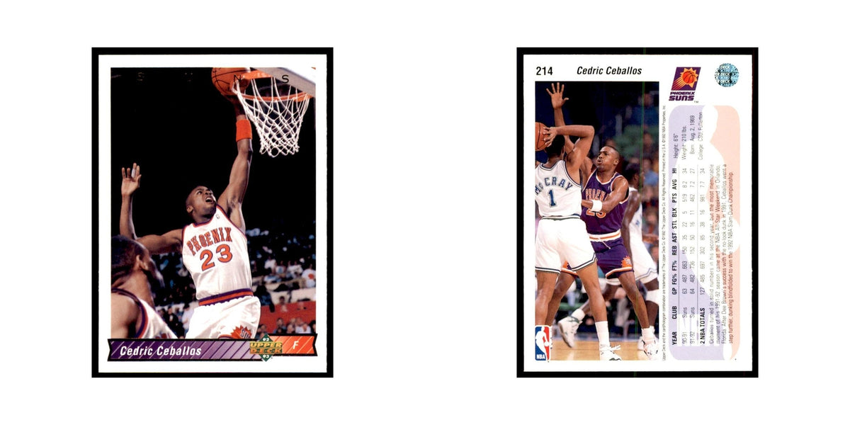 1992 Upper Deck Cedric Ceballos Basketball Cards #214