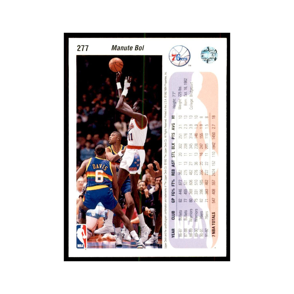 1992 Upper Deck Manute Bol Basketball Cards #277